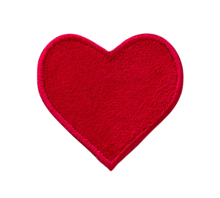 Appliques - Kids and Hits - iron-on heart, velour approx. 5.0x5.0 cm red