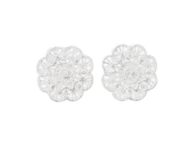Applications - Kids and Hits - iron-on 2 crochet rosettes approx. 2.0x2.0 cm white 2 pieces