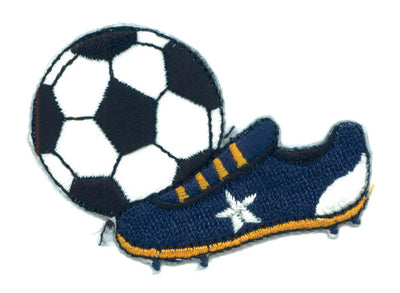 Applications - Kids and Hits - iron-on football with shoe approx. 4.0x5.0 cm colored