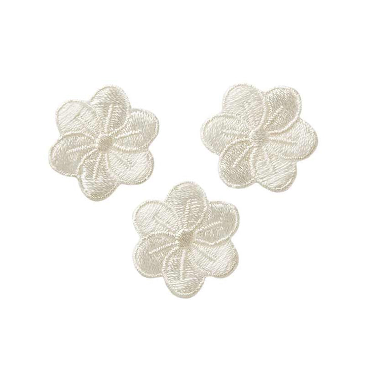 Applikationen - Fashion and Home - aufbügelbar Blumen weiß 3x2,3 cm 3 Stück