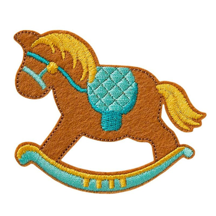 Applikationen - Kids and Hits - aufbügelbar Schaukelpferd farbig