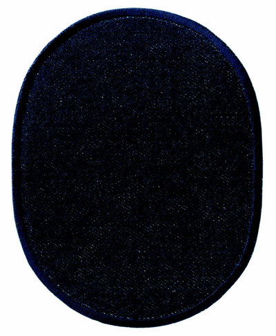 Patches Jeans oval to iron on approx. 9.5x12.0 cm dark blue 2 pieces