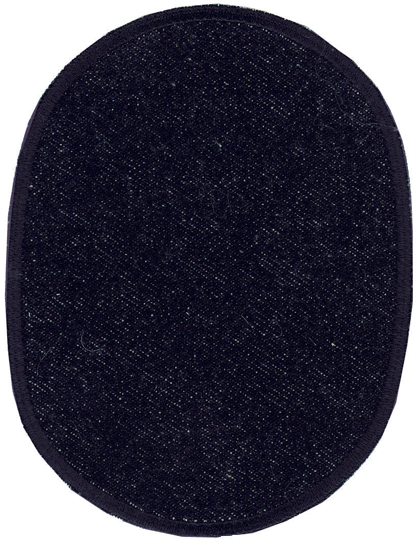 Patches Jeans oval to iron on approx. 9.5x12.0 cm black 2 pieces