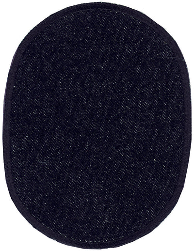 Patches Jeans oval to iron on approx. 9.5x12.0 cm black 2 pieces