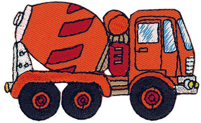 Applications - Kids and Hits - iron-on cement mixer, large approx. 4.0x7.0 cm colored