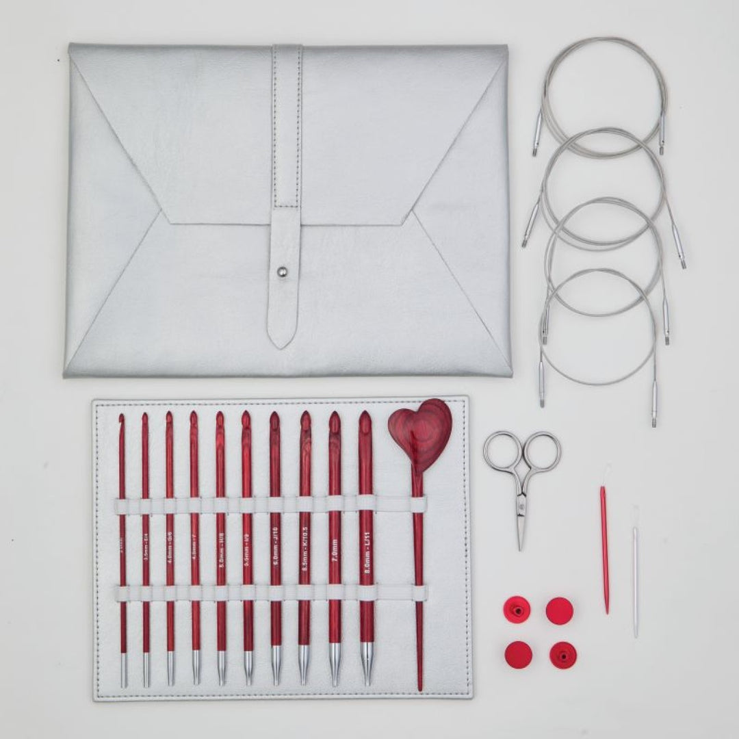 Afghanische/Tunesische Häkelnadelset Amore einseitig Holz 3,0 - 8,00 mm