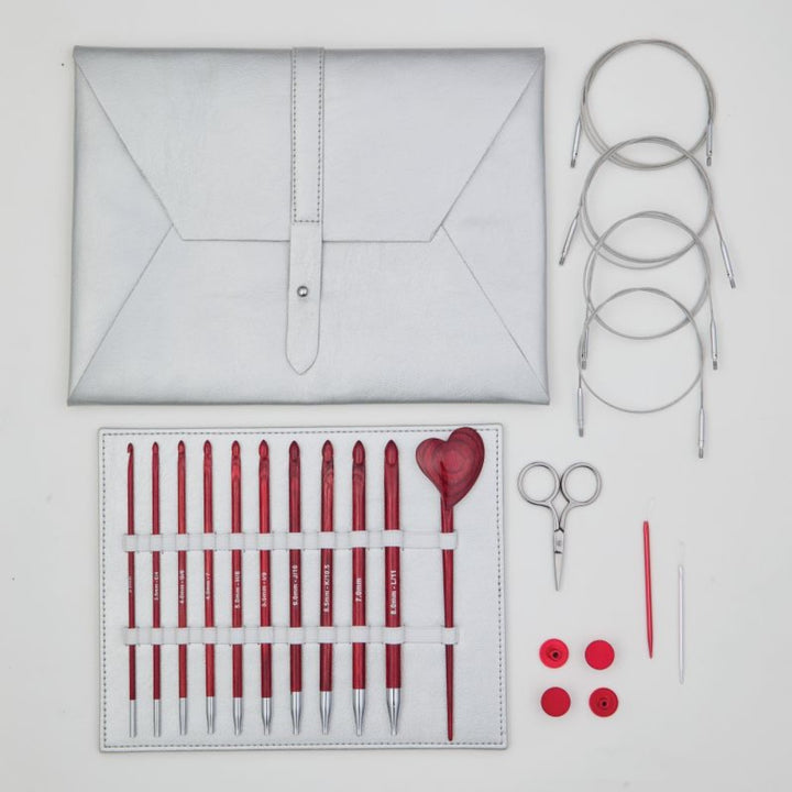 Afghanische/Tunesische Häkelnadelset Amore einseitig Holz 3,0 - 8,00 mm