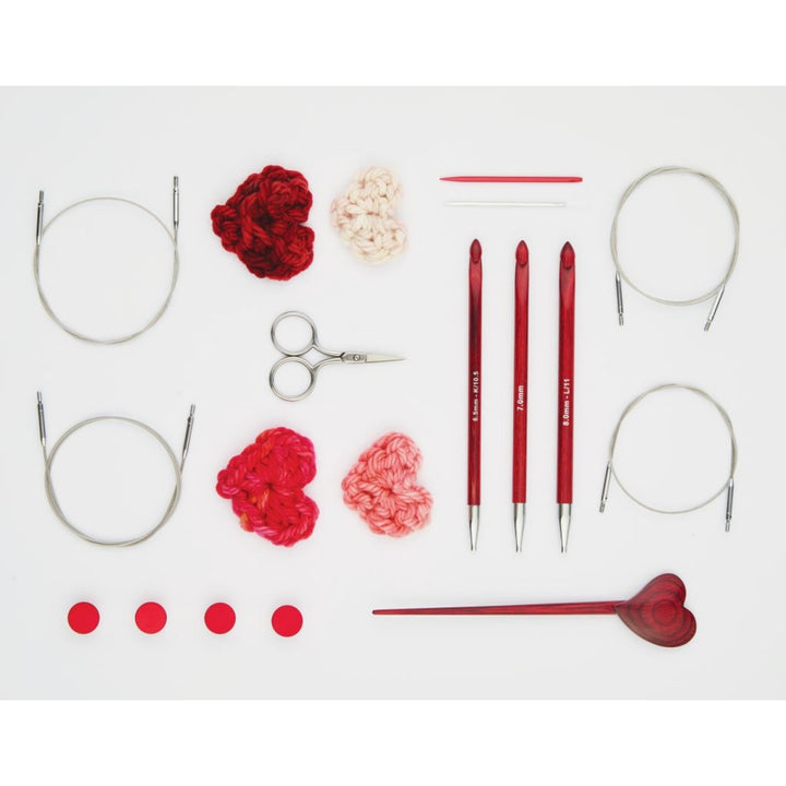 Afghanische/Tunesische Häkelnadelset Amore einseitig Holz 3,0 - 8,00 mm