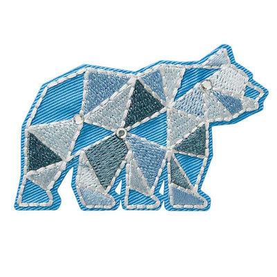 Applications - Fashion and Home - iron-on polar bear - graphic with rhinestones blue tones