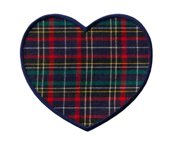 Applikationen - Kids and Hits - aufbügelbar Herzflicken Karo ca. 8,0x9,0 cm blau 2 St