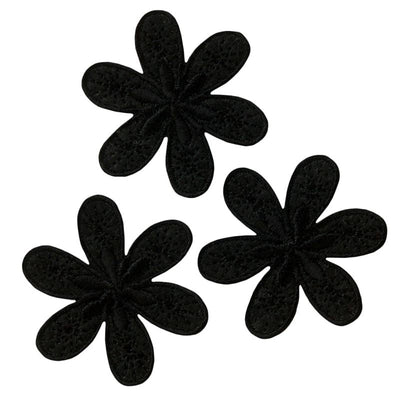 Applikationen - Fashion and Home - aufbügelbar Blumen schwarz 3 St