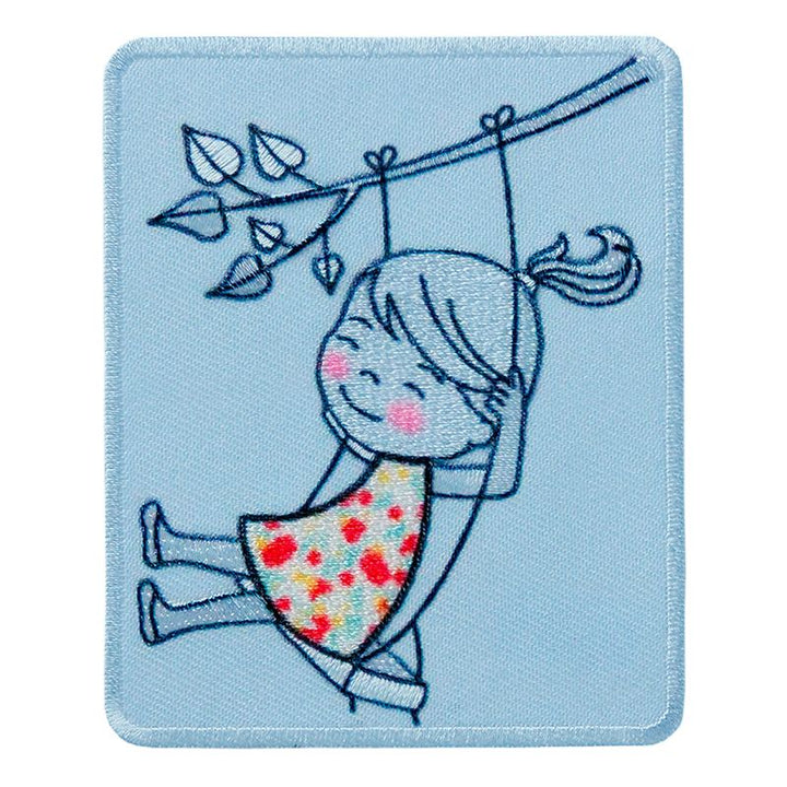 Applikationen - Kids and Hits - aufbügelbar Mädchen auf der Schaukel farbig 1 St