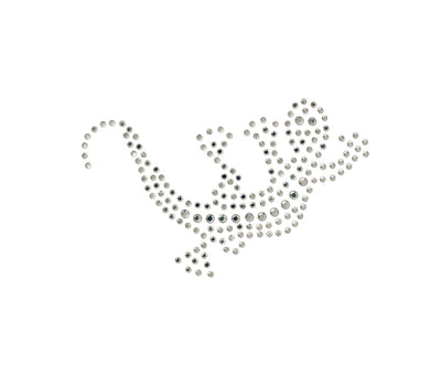 Applications - Fashion and Home - iron-on lizard, rhinestones approx. 4.0x8.0 cm colored