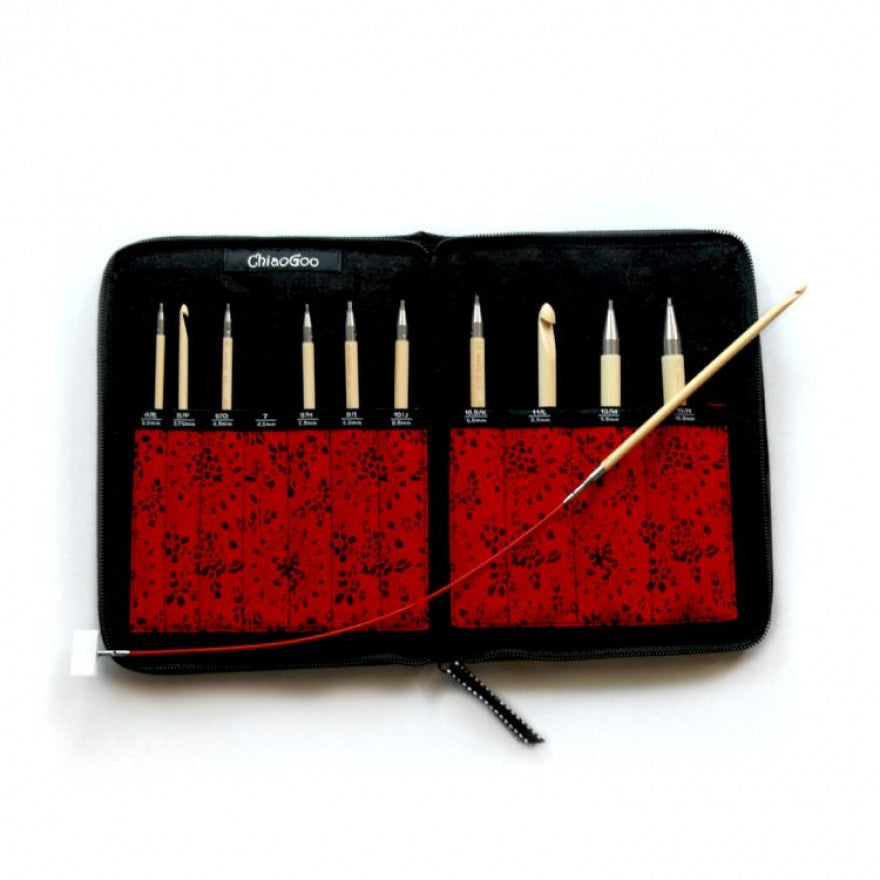 chiaogoo nadelset bambus Nadelset auswechselbare Häkelnadeln SPIN Bamboo 3,50-10,00 mm 14,5 cm –  Woli-Versand