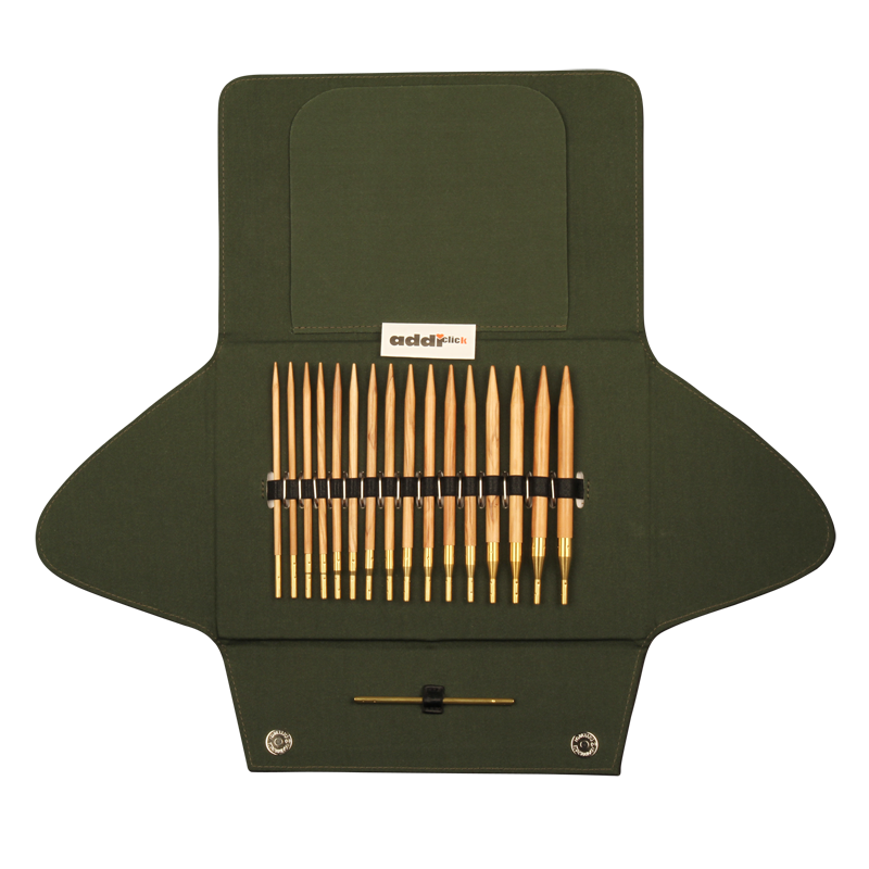 addi Stricknadeln addi-click Nature Nadelspitzen Set Olivenholz