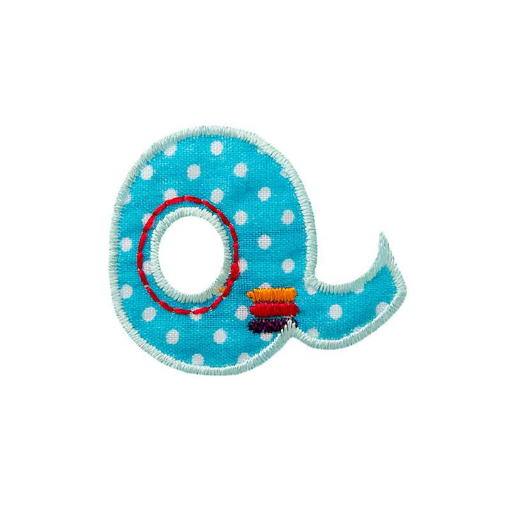 Applikationen - Buchstabe - aufbügelbar Buchstabe Q ca. 3,5x4,0 cm farbig 5 St