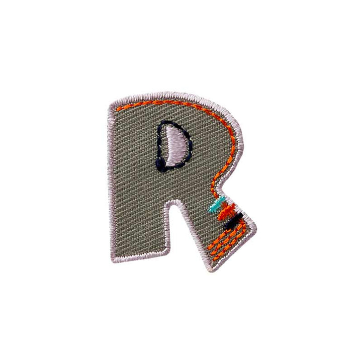 Applications - letter - iron-on letter R approx. 2.5x3.5 cm colored 5 pieces