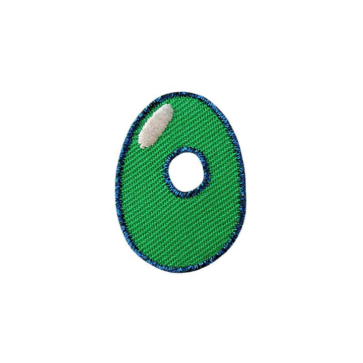 Applikationen - Zahl - aufbügelbar Zahl 0 ca. 3,5x2,5 cm farbig 5 St