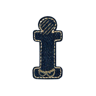 Applications - Letter - iron-on Letter I Jeans 5 pieces