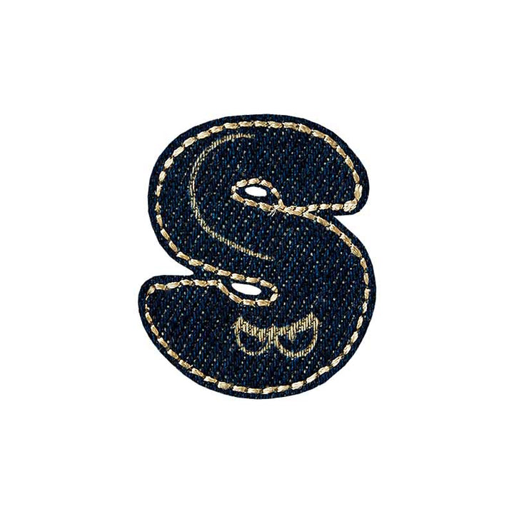 Applikationen - Buchstabe - aufbügelbar Buchstabe S Jeans 5 St
