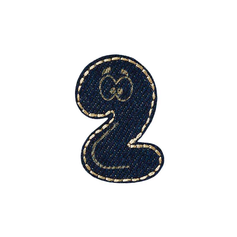 Applications - Number - iron-on Number 2 Jeans 5 pieces