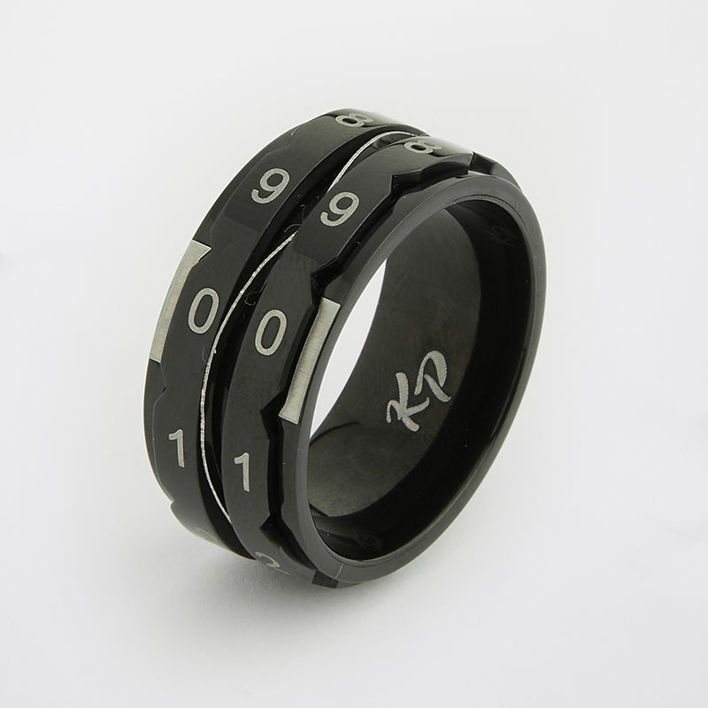 Reihenzähler Ring Black Size Size 11 ( Innendurchmesser 20,6 mm) Black
