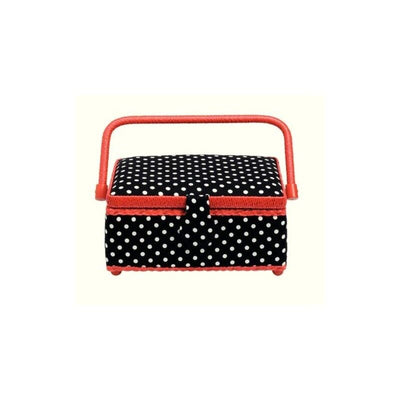 Корзина для шитья S Polka Dots ок. 24x16x11 см, черная/белая.