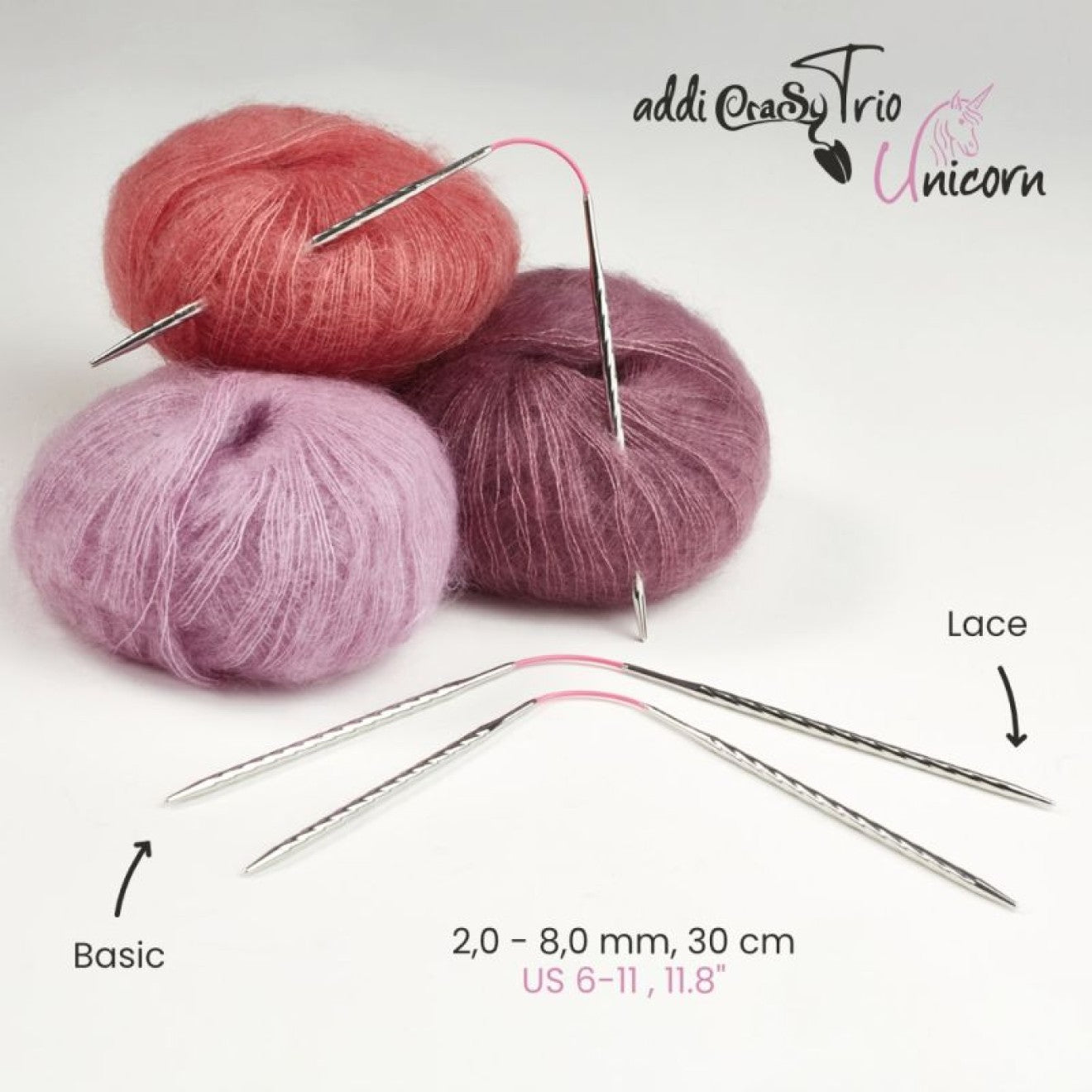 addi CraSy Trio Unicorn Long 2,25mm-5,00mm  30,0cm 3 Stk.