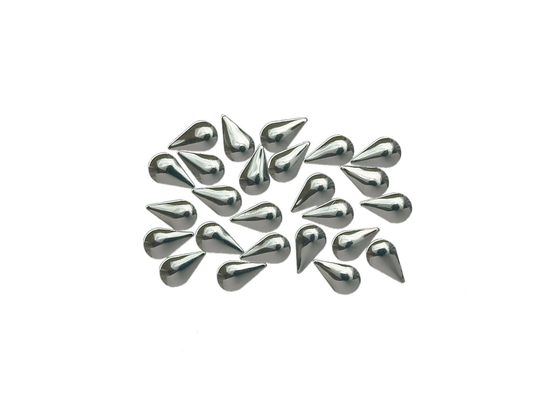 Bügelnieten Tropfen 1,0 cm silber 24 St