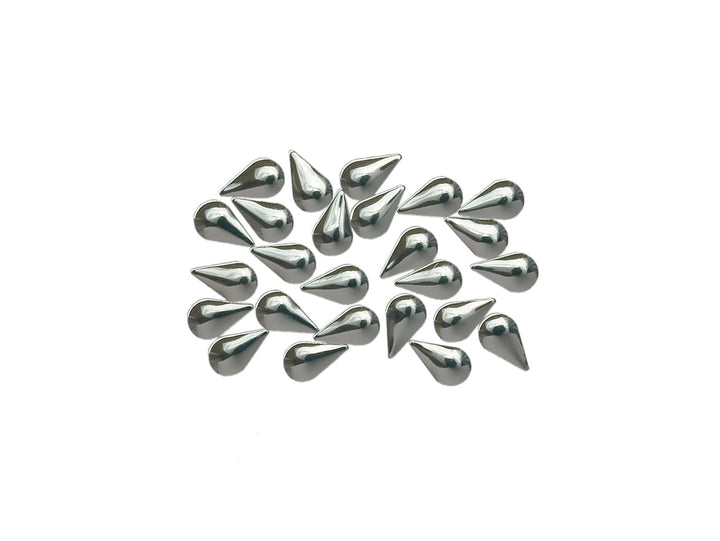 Bügelnieten Tropfen 1,0 cm silber 24 St