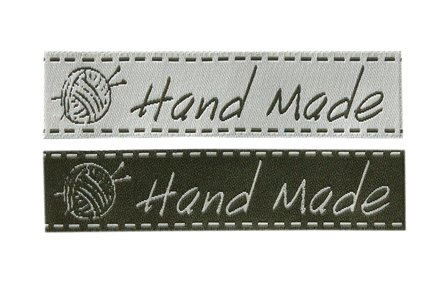 Label Hand Made ca. 1,0x6,0 cm farbig 2 St