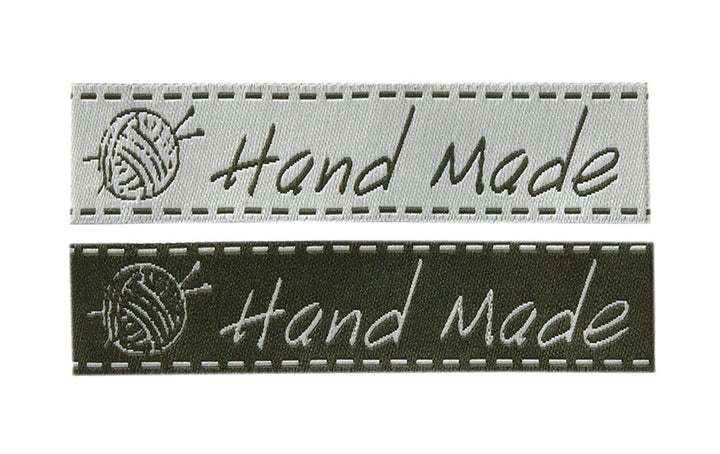 Label Hand Made ca. 1,0x6,0 cm farbig 2 St