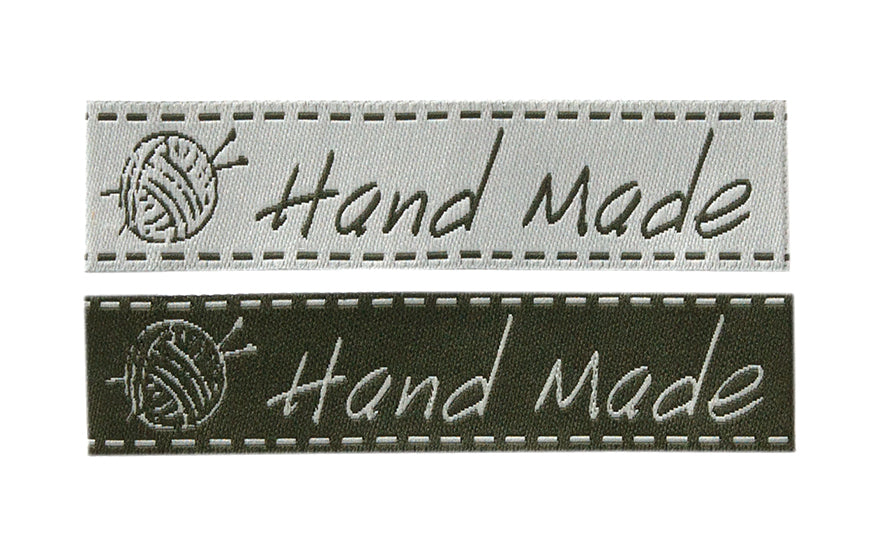 Label Hand Made ca. 1,0x6,0 cm farbig 2 Stück