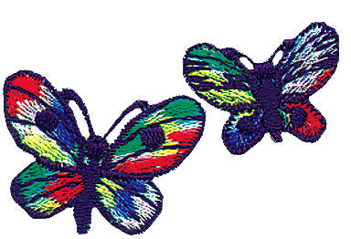 Applikationen - Kids and Hits - aufbügelbar bunte Schmetterlinge ca. 1,0x1,5 cm farbig 2 Stück