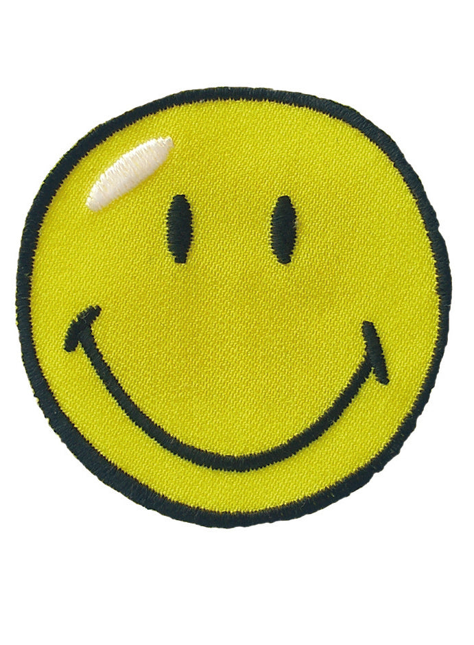 Applications - Kids and Hits - iron-on Smiley approx. 5.0x5.0 cm yellow