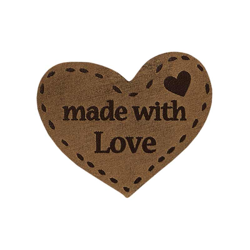 Applikationen - Kids and Hits - aufbügelbar Made with Love hellbraun 1 St