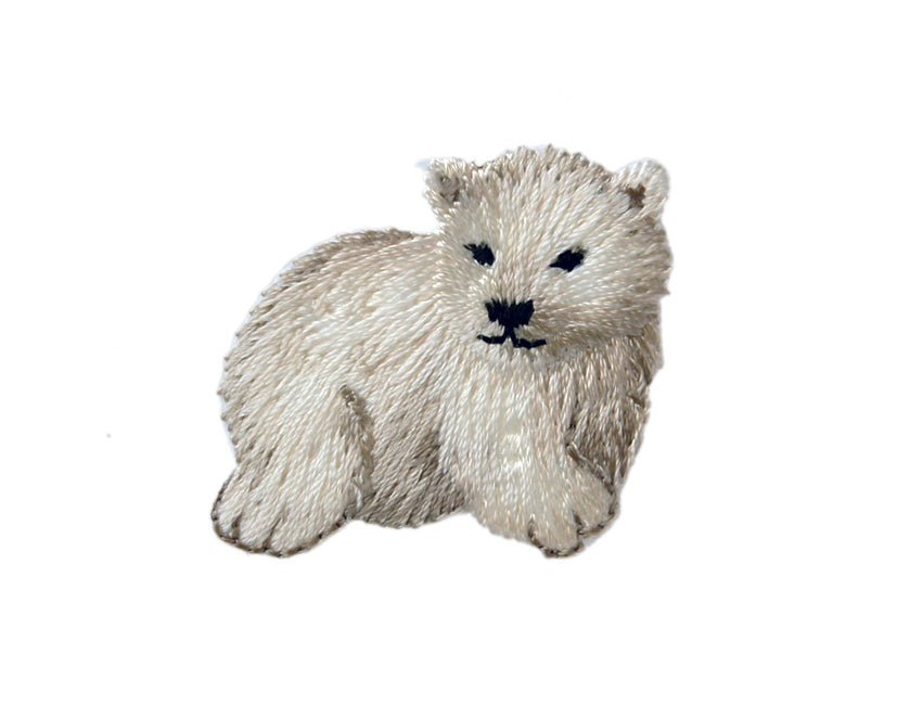 Applikationen - Tiermotive - aufbügelbar Eisbärbaby ca. 2,5x3,5 cm farbig