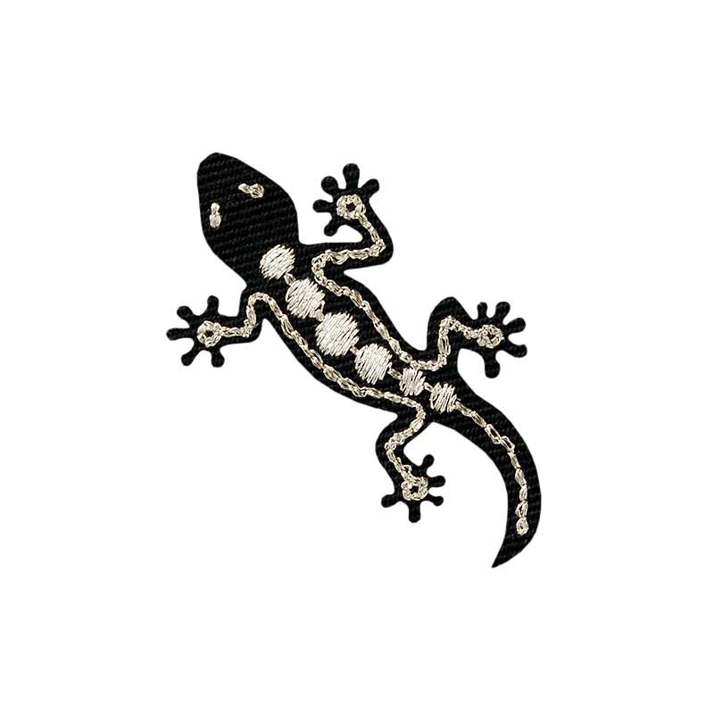 Applikationen - Tiermotive - aufbügelbar Echse schwarz/silber 1 St