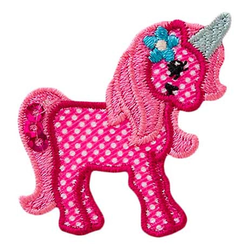 Applikationen - Kids and Hits - aufbügelbar Einhorn klein mit Pailletten pink