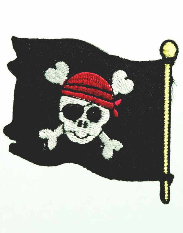 Applikationen - Kids and Hits - aufbügelbar Piratenflagge ca. 4,0x6,0 cm farbig