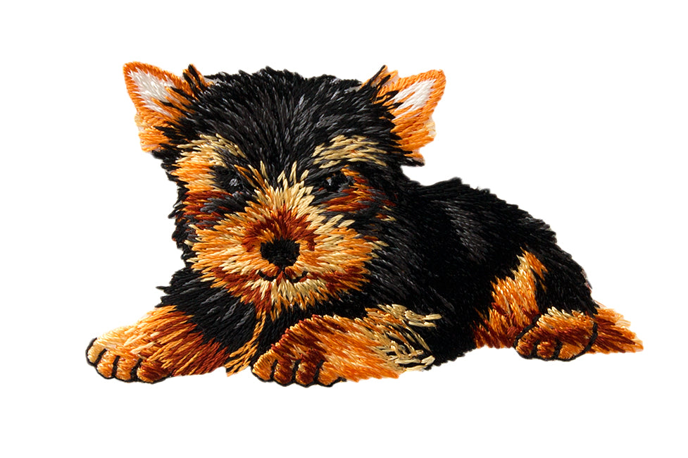 Applikationen - Tiermotive - aufbügelbar Hund ca. 4,0x6,5 cm braun/schwarz