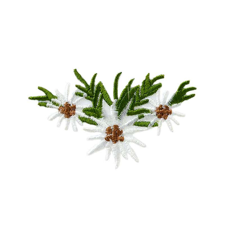 Applications - traditional costume motifs - iron-on Edelweiss bundle approx. 2.5x5.0 cm colored
