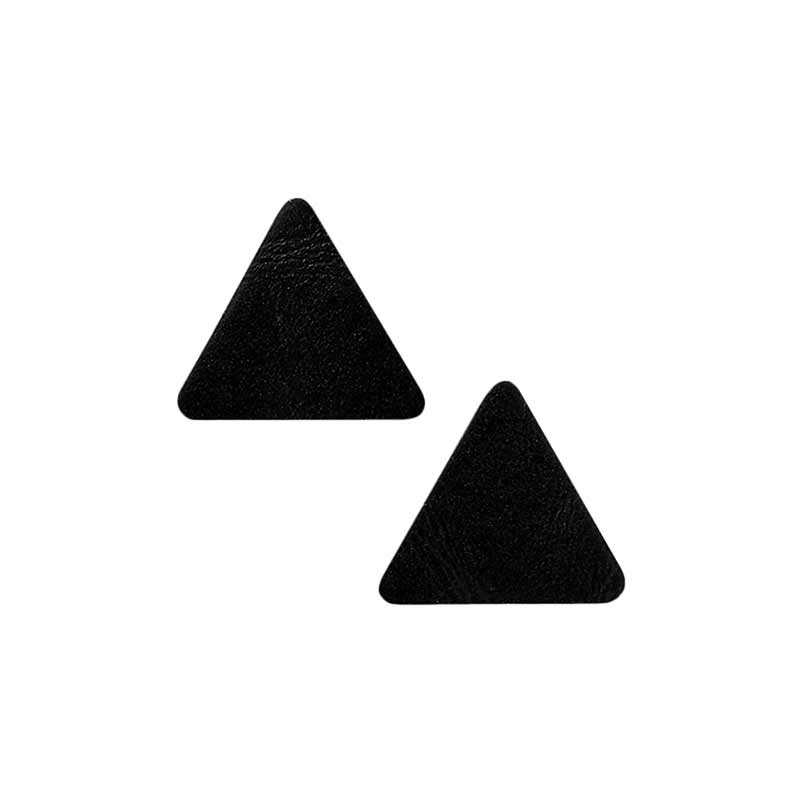 Applikation Dreiecke Leder Schwarz