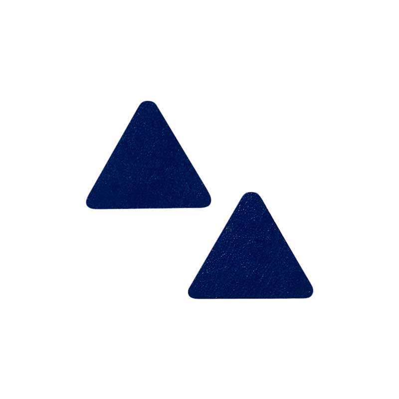 Applikation Dreiecke Leder Blau