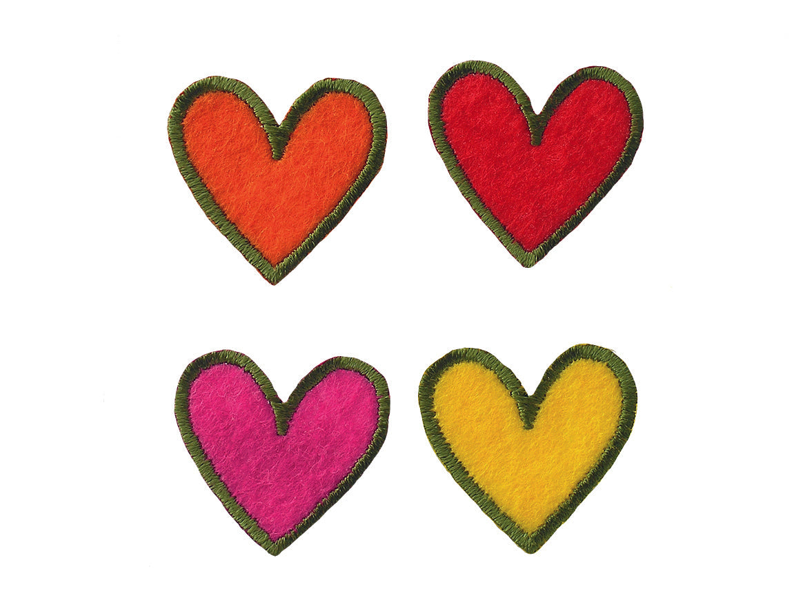 Applikationen - Kids and Hits - aufbügelbar Herzen ca. 2,5x2,5 cm farbig