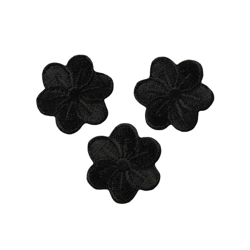Applikationen - Kids and Hits - aufbügelbar Blumen schwarz 3 Stück