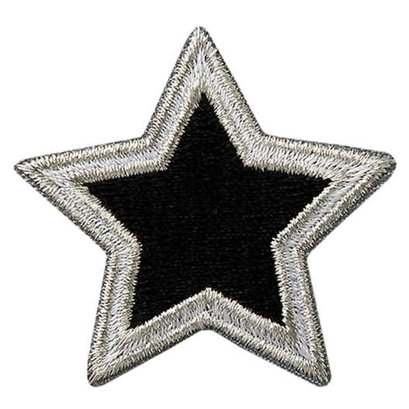 Appliques - Teens and Jeans - iron-on star silver/black
