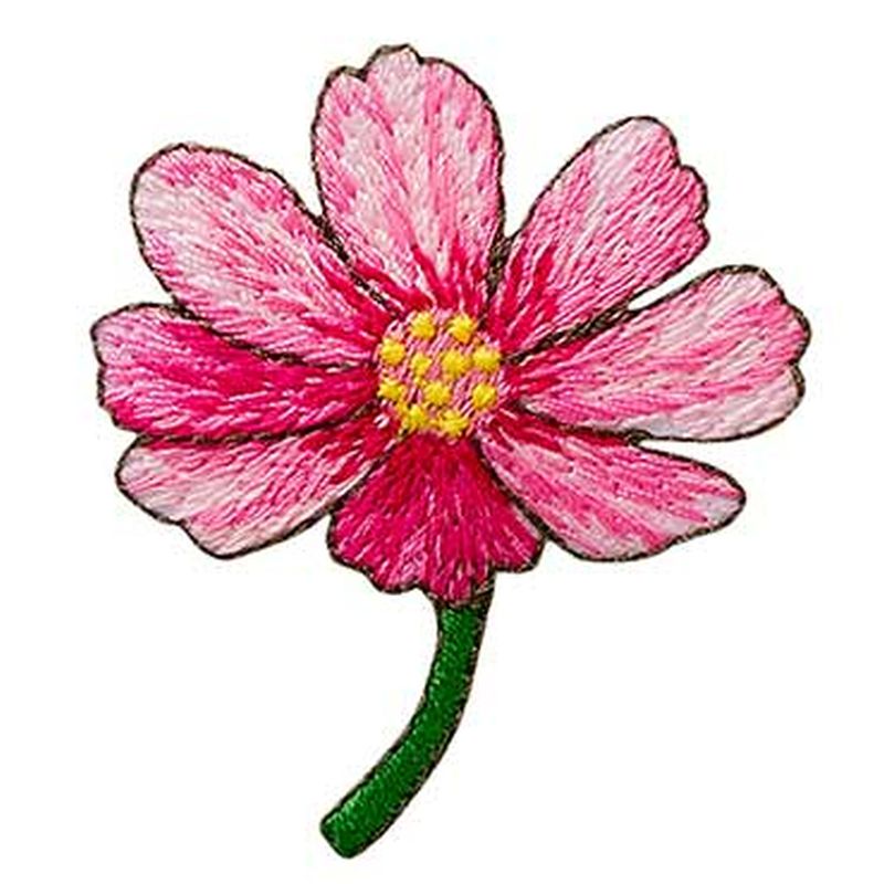 Applikation Blume mit Stiel Pink