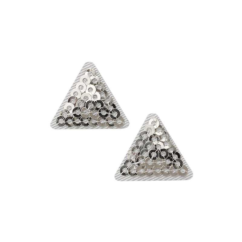 Applique triangles sequins silver