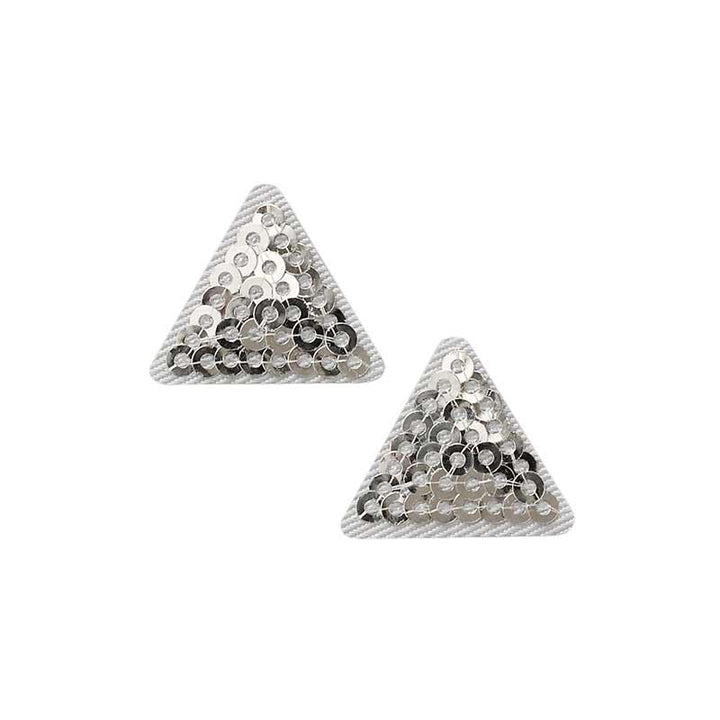 Applique triangles sequins silver